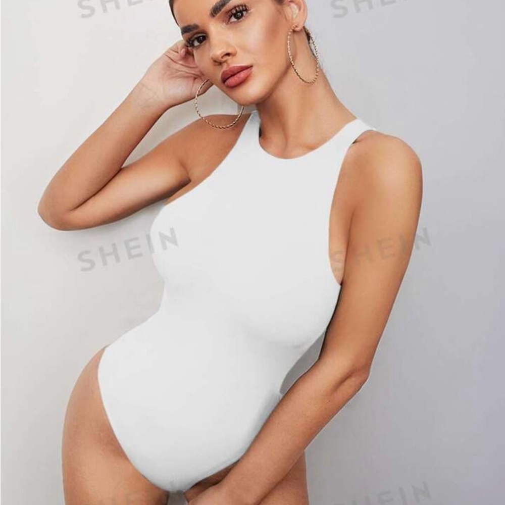 SHEIN BAE Solid Tank Bodysuit